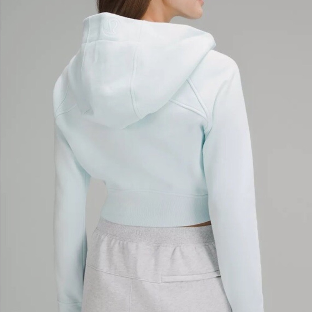 Women's Lulu Lemon Light Blue Scuba cropped hoodie